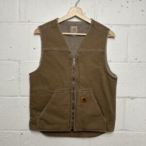 Carhartt Washed Duck Sherpa-Lined Vest “Frontier Brown” V26